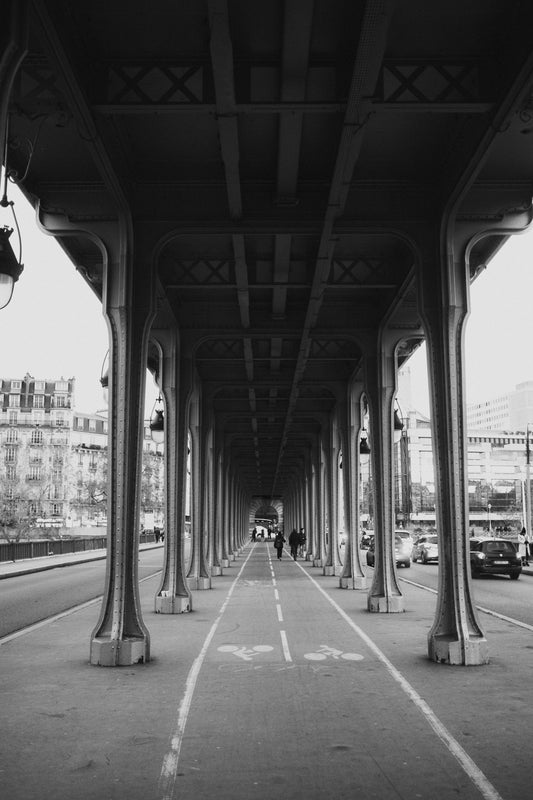 Road under Pont de Bir-Hakeim Bridge